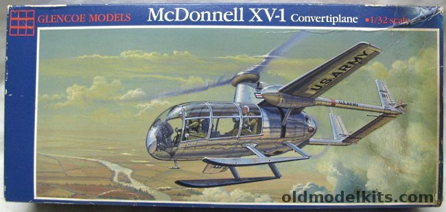 Glencoe 1/32 McDonnell XV-1 Convertiplane, 5201 plastic model kit